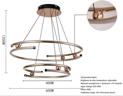 Vienna - Elegante Hanglamp met Gouden Chroomafwerking