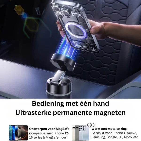 Opvouwbare Magnetische Telefoonhouder met Zuignap